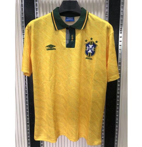 1991-93 Brazil Retro Home Kit Soccer Jersey